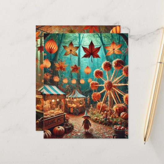 秋の森お洒落カーニバルスクラップブック紙 (正面/裏面インサイチュ)