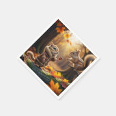 秋の森でチムンクが出会う|過去記事 スタンダードカクテルナプキン (角)