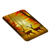 秋の森で二頭の鹿 マグネット (右側)