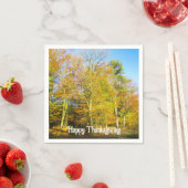 秋の森とサンシャイン – カスタムサンクスギビング スタンダードカクテルナプキン (インサイチュ)