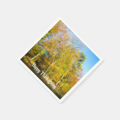 秋の森とサンシャイン – カスタムサンクスギビング スタンダードカクテルナプキン (角)
