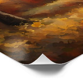 秋の森と山の風景 ポスター (コーナー)