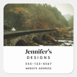 秋の森と川の景観事業 スクエアシール