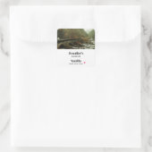 秋の森と川の風景キャンドルクラフト スクエアシール (バッグ)