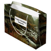 秋の森と川の風景 ラージペーパーバッグ (裏面アングル)