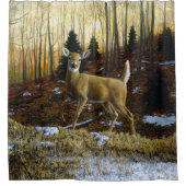 秋の森に生息するシジラシカ シャワーカーテン (正面)