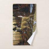 秋の森に生息するシジラシカ バスタオルセット (ハンドタオル)