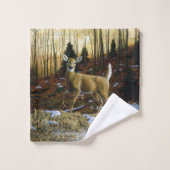 秋の森に生息するシジラシカ バスタオルセット (ウォッシュタオル)