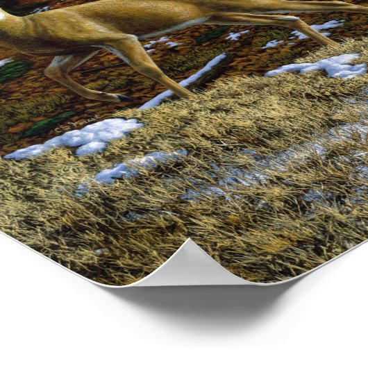 秋の森に生息するシジラシカ ポスター (角)