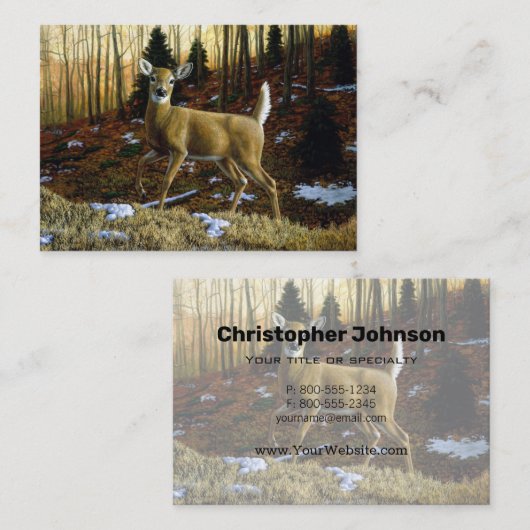 秋の森に生息するシジラシカ 名刺 (正面/裏面)