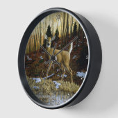 秋の森に生息するシジラシカ 壁時計 (傾斜)