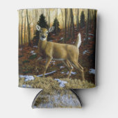 秋の森に生息するシジラシカ 缶クーラー (正面)