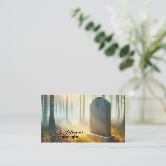 秋の森に眠る家族の墓 名刺 (スタンド正面)