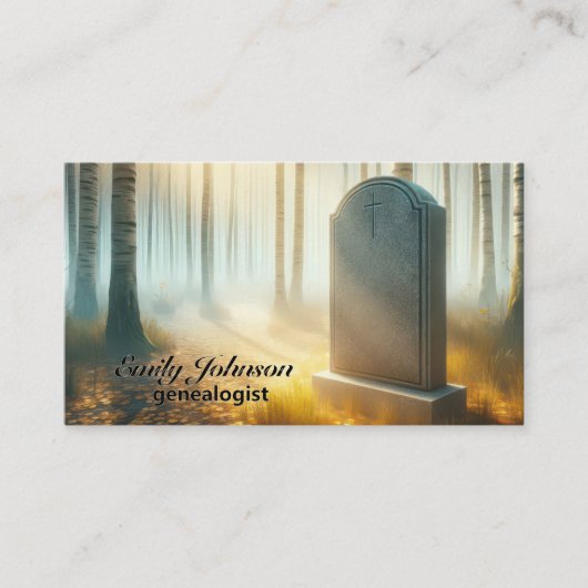 秋の森に眠る家族の墓 名刺 (正面)