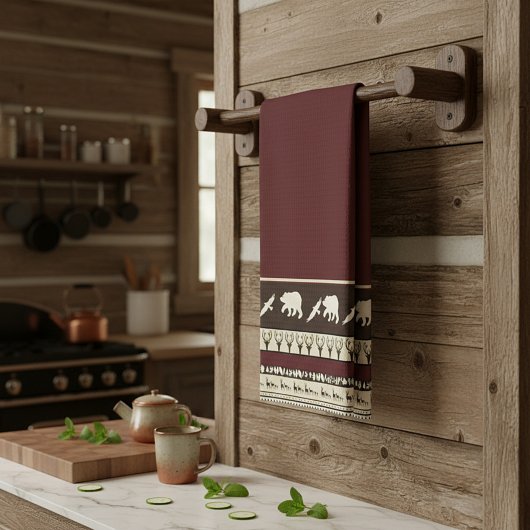 秋の森のキッチンタオル キッチンタオル