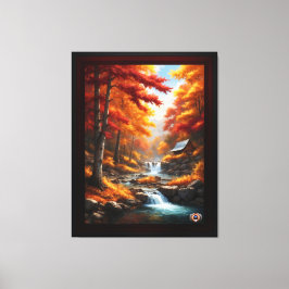 秋の森のキャビンAIコンセプトアートby Xzendor7 キャンバスプリント