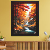 秋の森のキャビンAIコンセプトアートby Xzendor7 キャンバスプリント (インサイチュ (リビング))