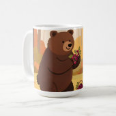 秋の森のクマとウサギ コーヒーマグカップ (正面左)