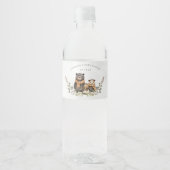 秋の森のクマのベビーシャワー ペットボトルラベル (正面)