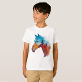 秋の森のシュール馬 Tシャツ (正面フル)