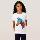 秋の森のシュール馬 Tシャツ (正面フル)