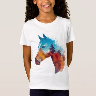 秋の森のシュール馬 Tシャツ