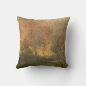 秋の森のタペストリーのポスターtriptyのデアー クッション (裏面)