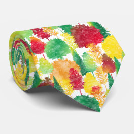 秋の森のパターン ネクタイ