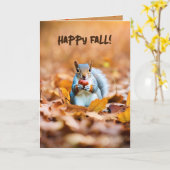 秋の森のリス カード (黄色い花)