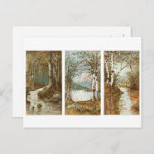 秋の森のヴィンテージはがき ポストカード (正面/裏面)