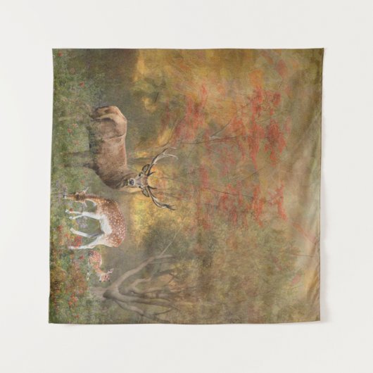 秋の森の中で枯れる タペストリー (正面(横))