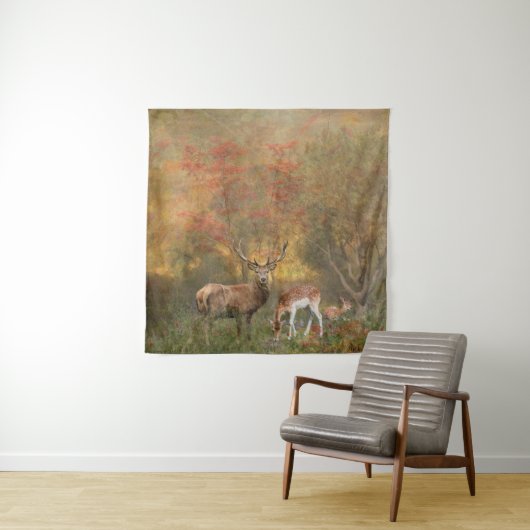 秋の森の中で枯れる タペストリー (インサイチュ)