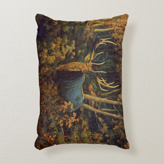 秋の森の中のブルエルク アクセントクッション (正面(垂直))