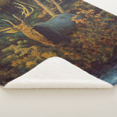 秋の森の中のブルエルク シェルパブランケット (3/4)