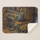 秋の森の中のブルエルク シェルパブランケット (正面(横))