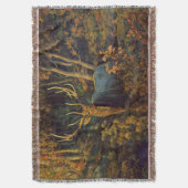 秋の森の中のブルエルク スローブランケット (正面縦)