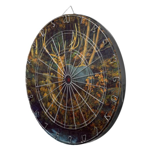 秋の森の中のブルエルク ダーツボード (正面右)