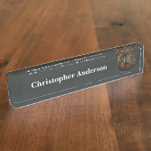 秋の森の中のブルエルク デスクネームプレート (側面)