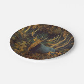 秋の森の中のブルエルク ペーパープレート (アングル)