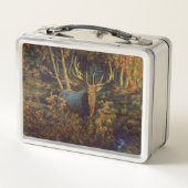 秋の森の中のブルエルク メタルランチボックス (裏面)