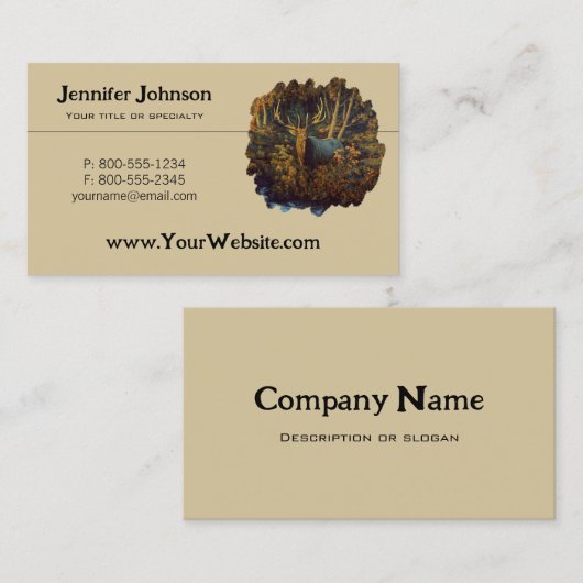 秋の森の中のブルエルク 名刺 (正面/裏面)