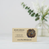 秋の森の中のブルエルク 名刺 (スタンド正面)