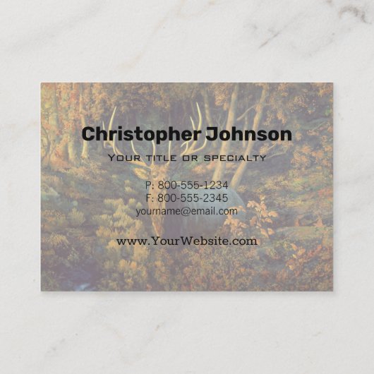 秋の森の中のブルエルク 名刺 (裏面)