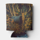 秋の森の中のブルエルク 缶クーラー (裏面)