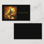 秋の森の中の古い教会 名刺 (正面/裏面)