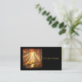 秋の森の中の天国の黄金の十字 名刺 (スタンド正面)