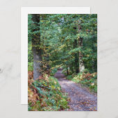 秋の森の中の小道、サンジェルマンの森 招待状 (正面/裏面)