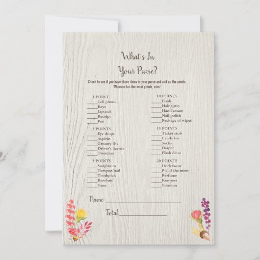 秋の森の動物あなたの財布のゲームの中にあるものを 招待状 (正面)