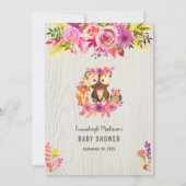 秋の森の動物あなたの財布のゲームの中にあるものを 招待状 (裏面)