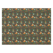 秋の森の動物が緑 テーブルクロス (正面(横))